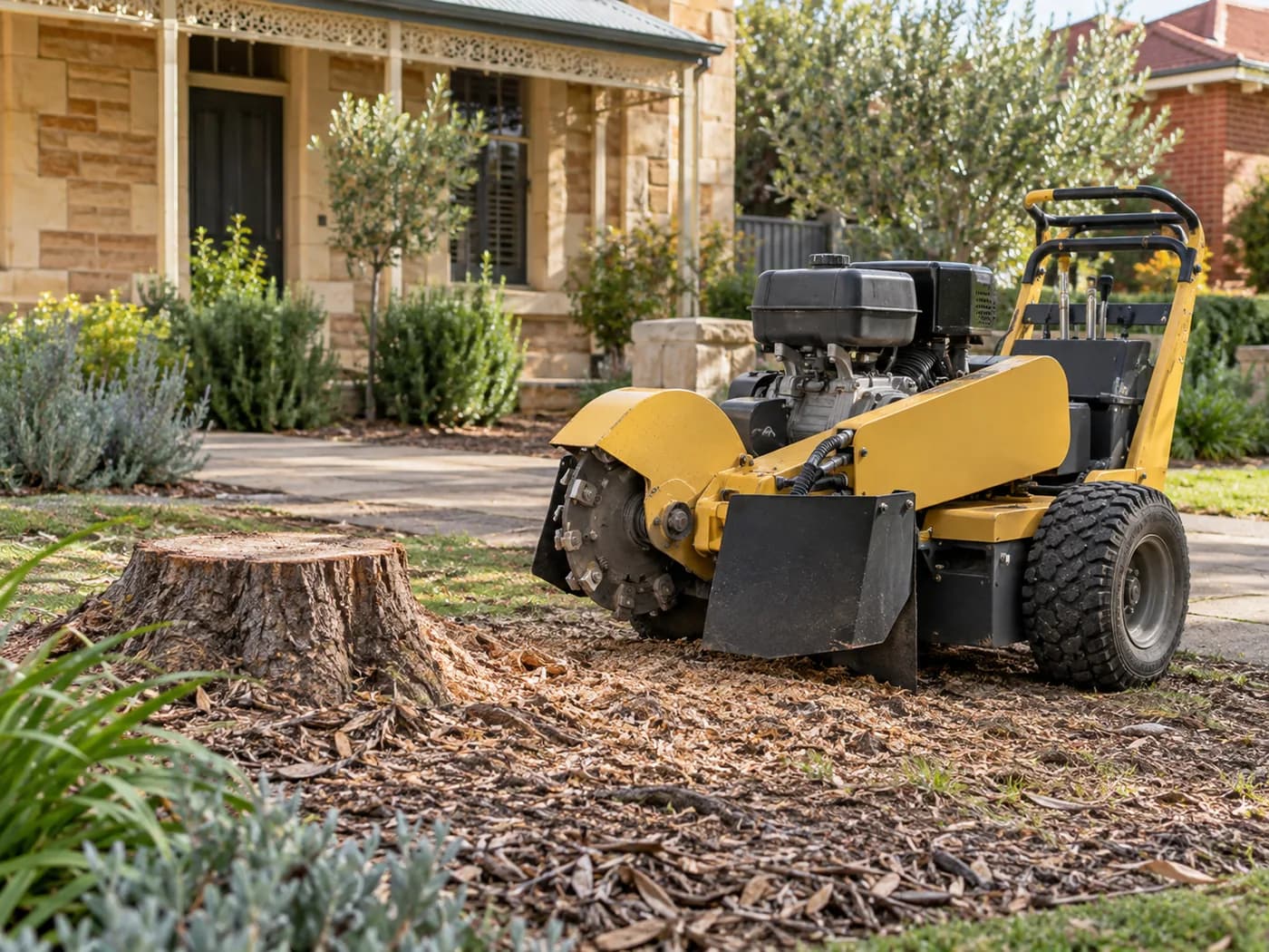 Illustrative stump grinding service in Adelaide